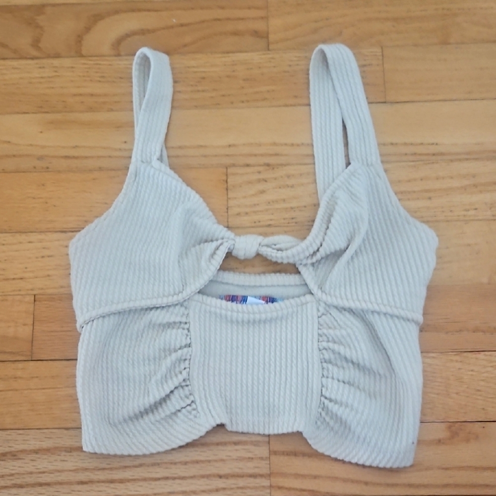 Urban Outfitters Keyhole Rushed Crop Top Crop